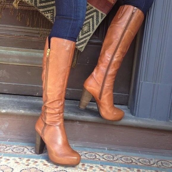 Steve Madden Shoes - Steve Madden Rikki Cognac Tall Leather Boots